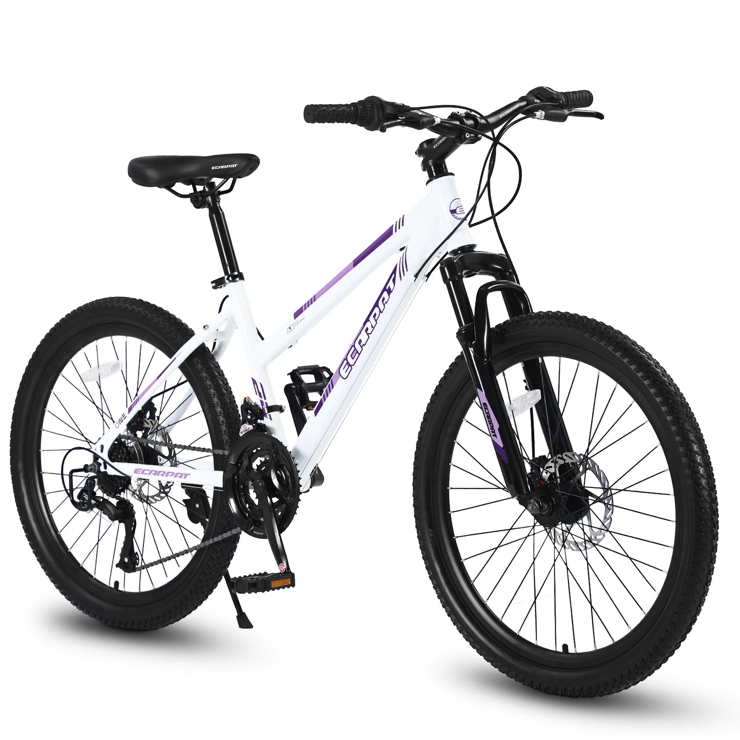 Ecarpat Women's Mountain Bike With 21 Speed Disc Brakes Front Fork Suspension