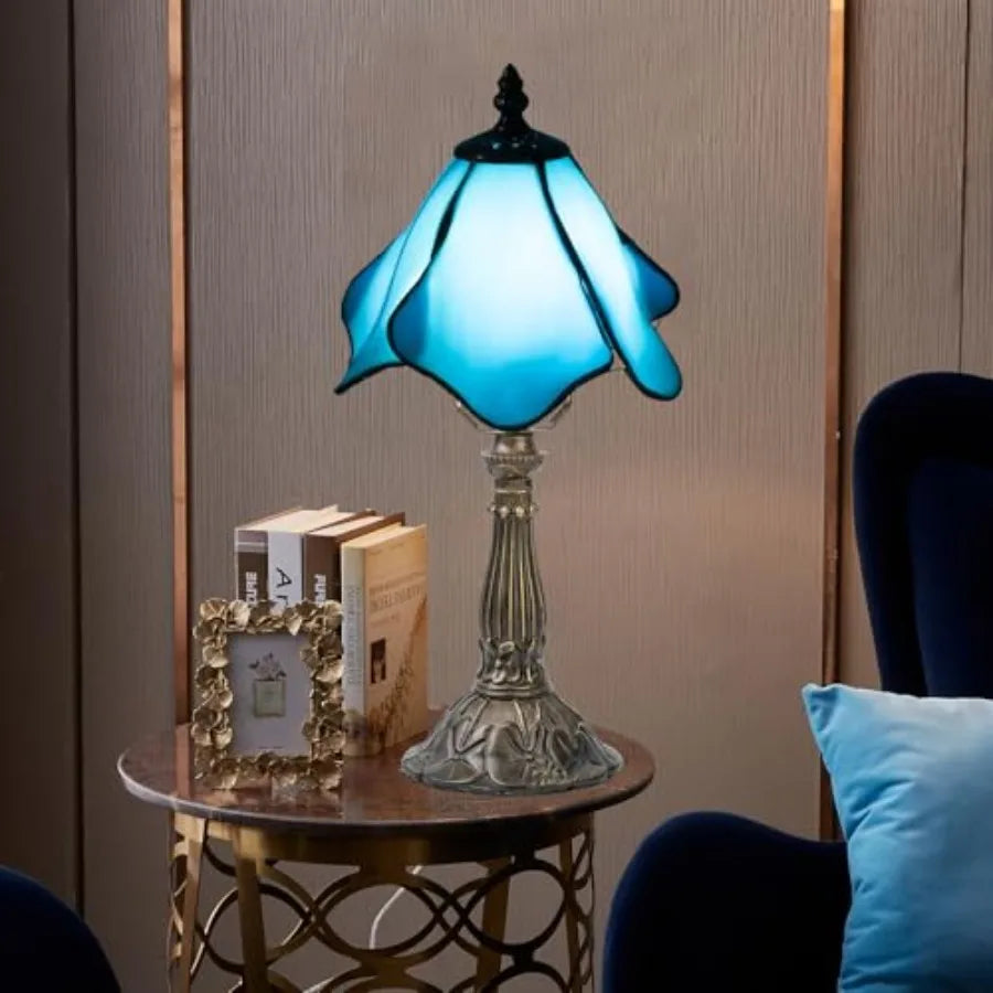 Tiffany Style Dragonfly Stained Glass Table Lamp for Bedroom and Living Room