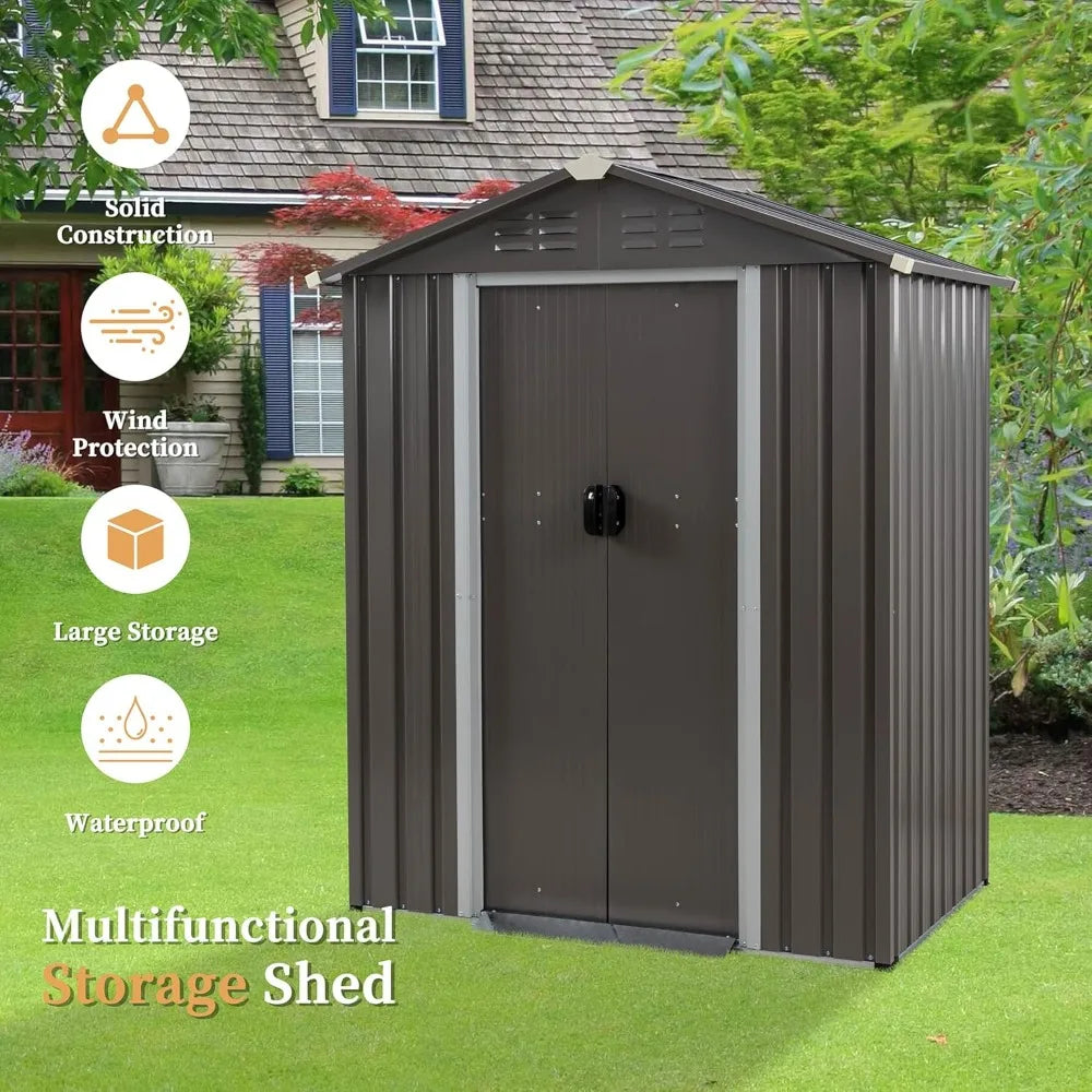 Outdoor Metal Storage Shed Waterproof With Side Window