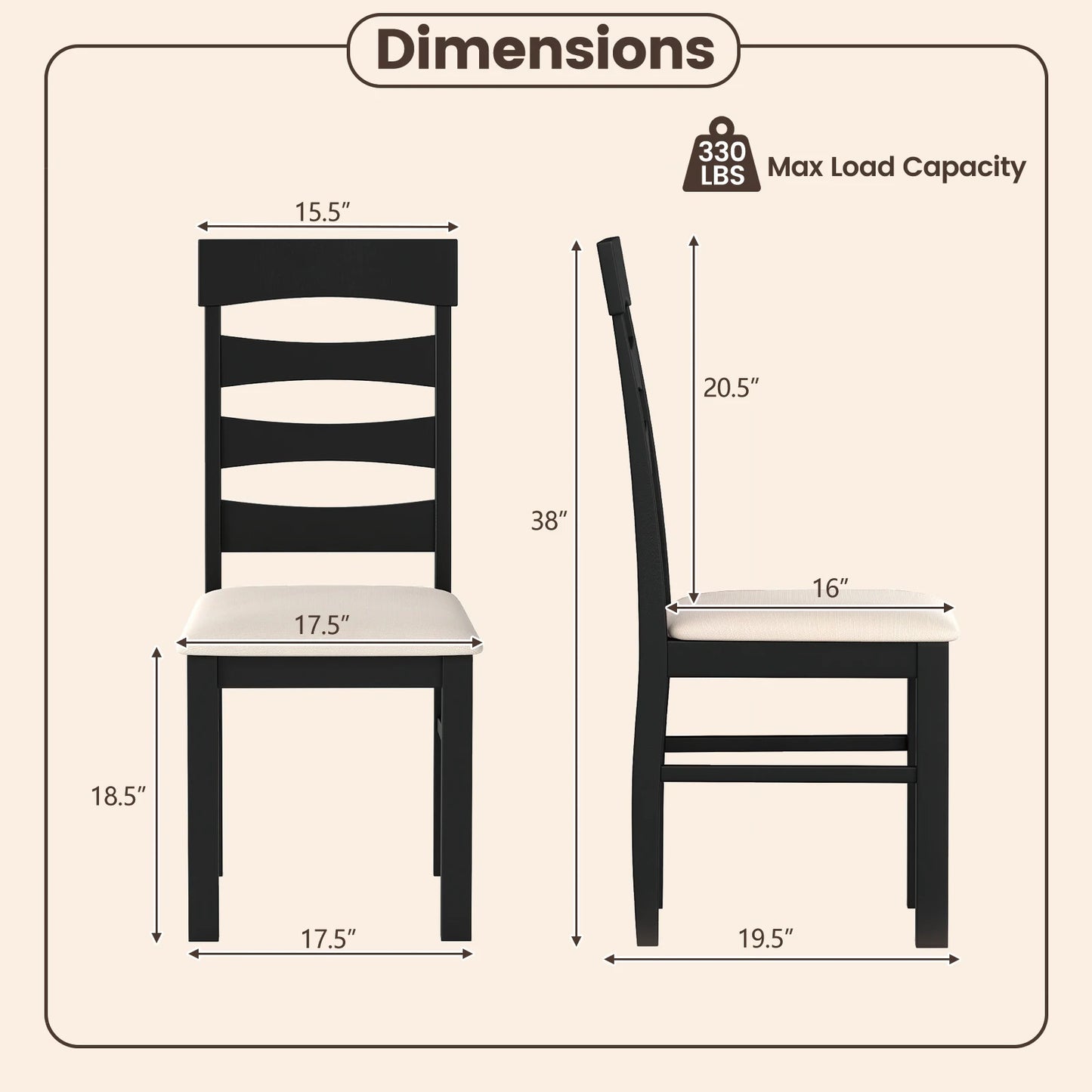 HOMASIS High Back Dining Chairs Set of 2 for Kitchen