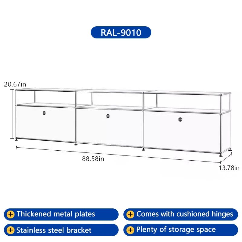 Bigcityfur Tv Stand Corner Cabinet Metal Storage Display Cabinet