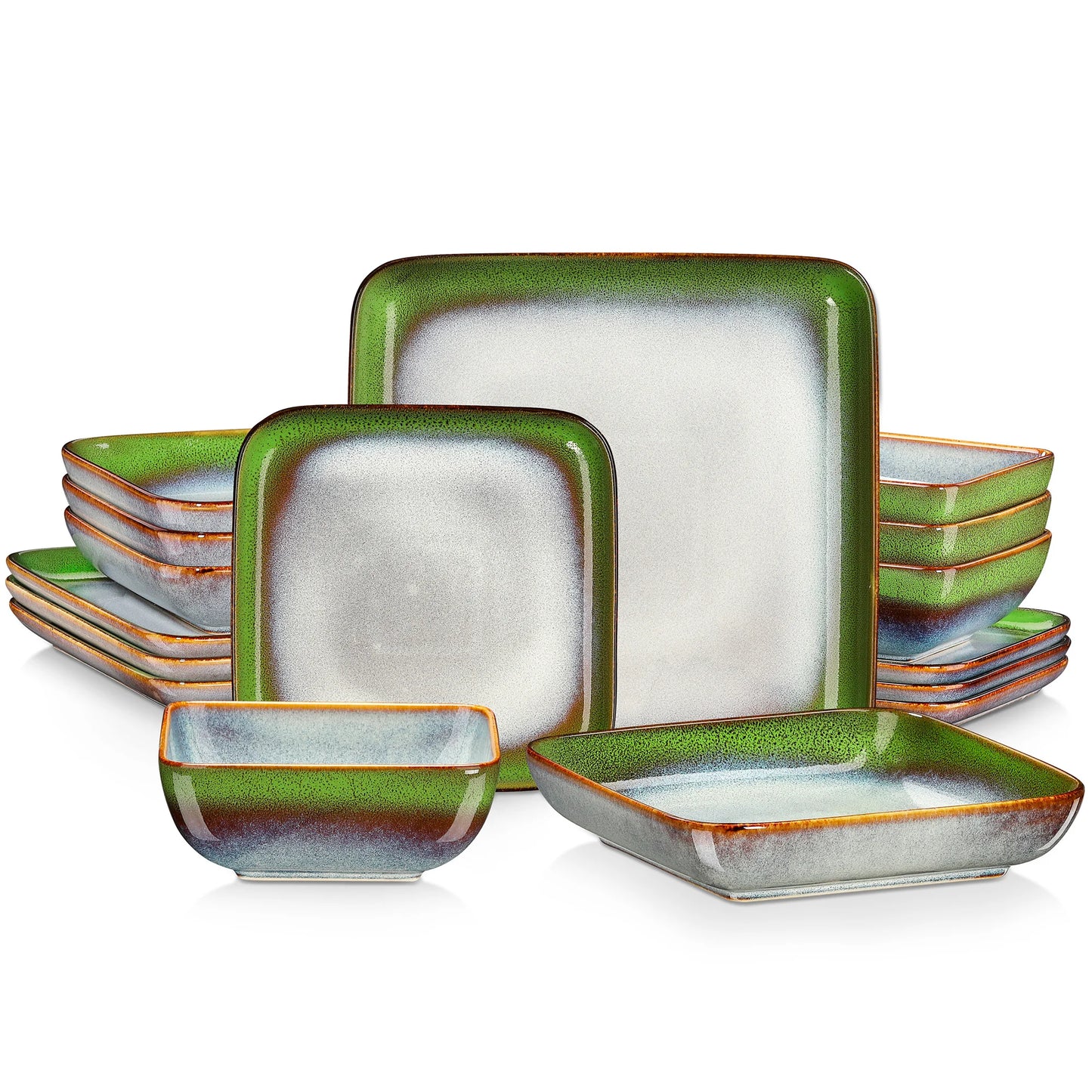 MALACASA Stern Ceramic Dinner Set For 4 People Kitchen Tableware