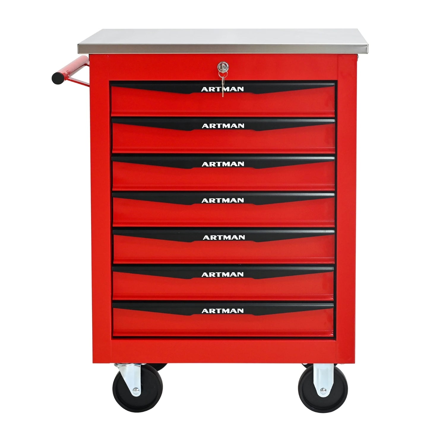 ARTMAN 7 Drawer Wheeled Toolbox Trolley Cabinet With Lock