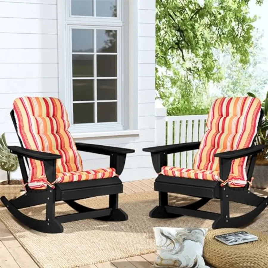 Adirondack Rocking Chair With Cushion HDPE All Weather Patio