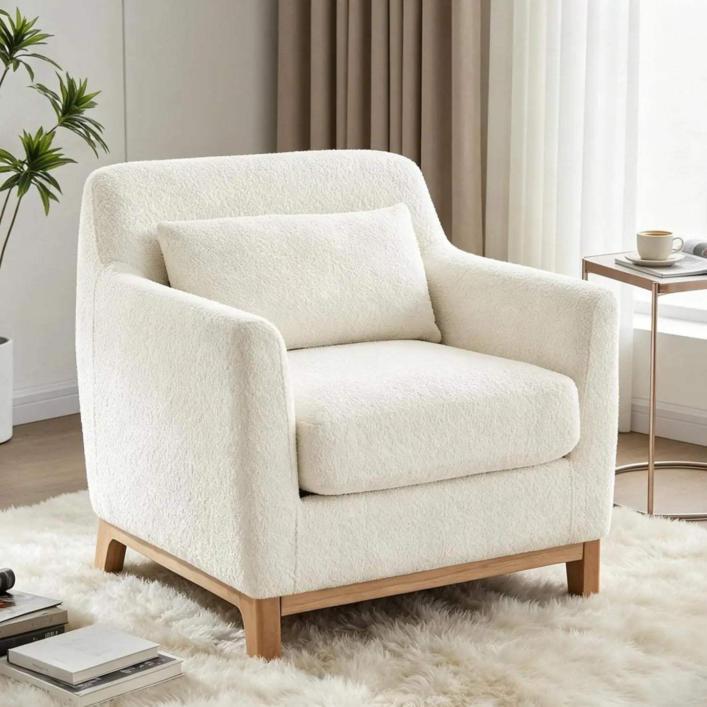Fabric Reading Armchair For Living Room And Bedroom Comfort