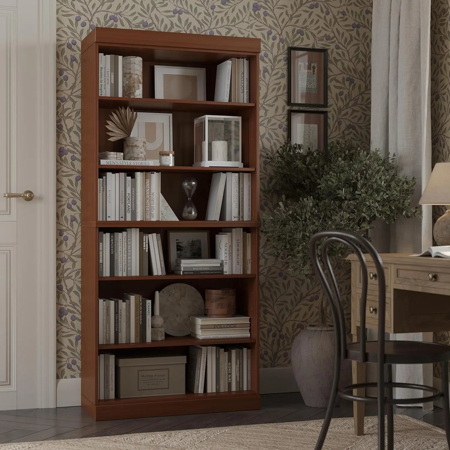 Stackable 6 Tier Solid Wood Bookcase Open Display Shelf