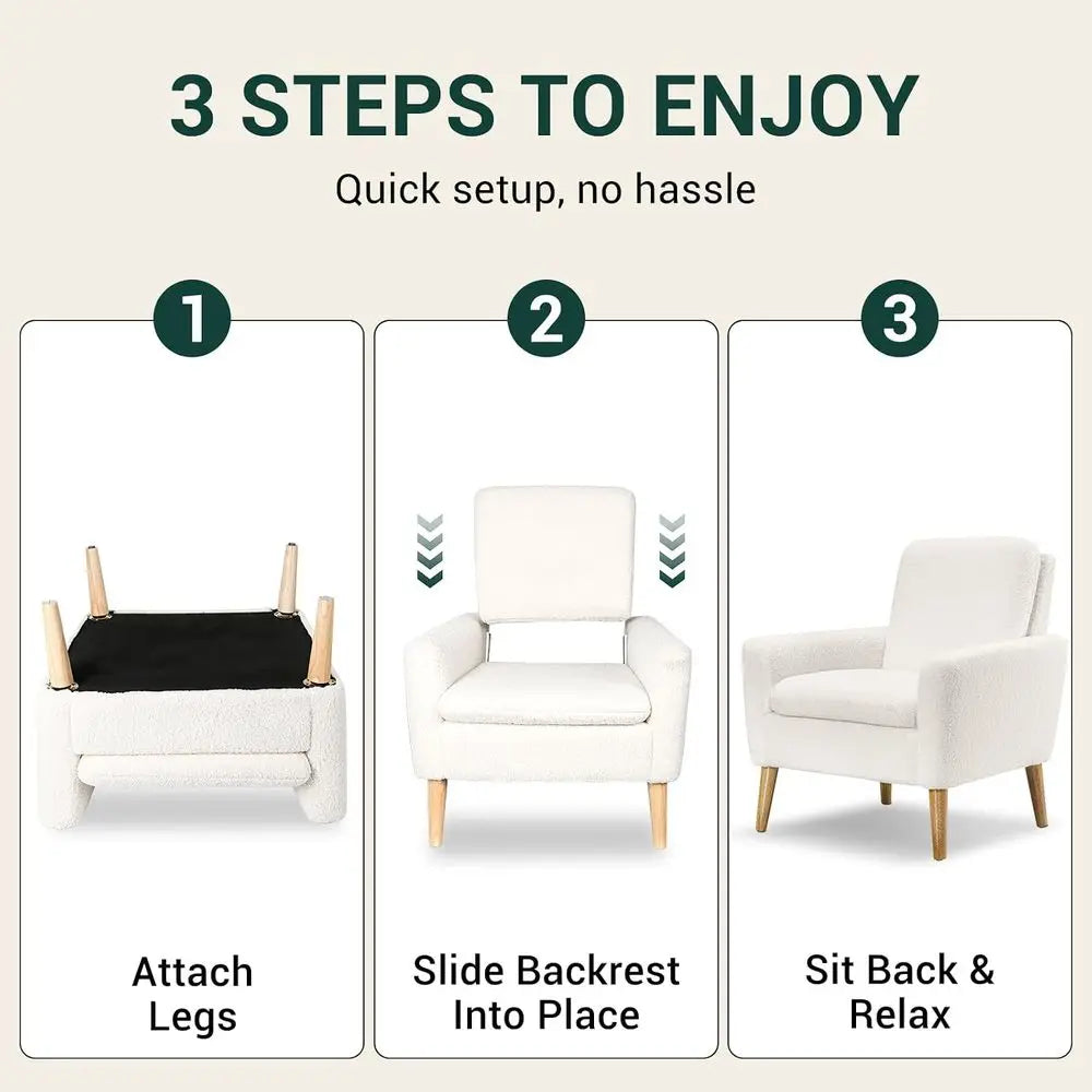 Ukmj 2 Piece Adjustable Height Upholstered Accent Chair Set For Living Room