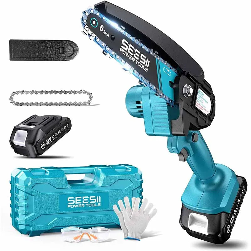 Seesii 6 Inch Cordless Mini Chainsaw With Battery