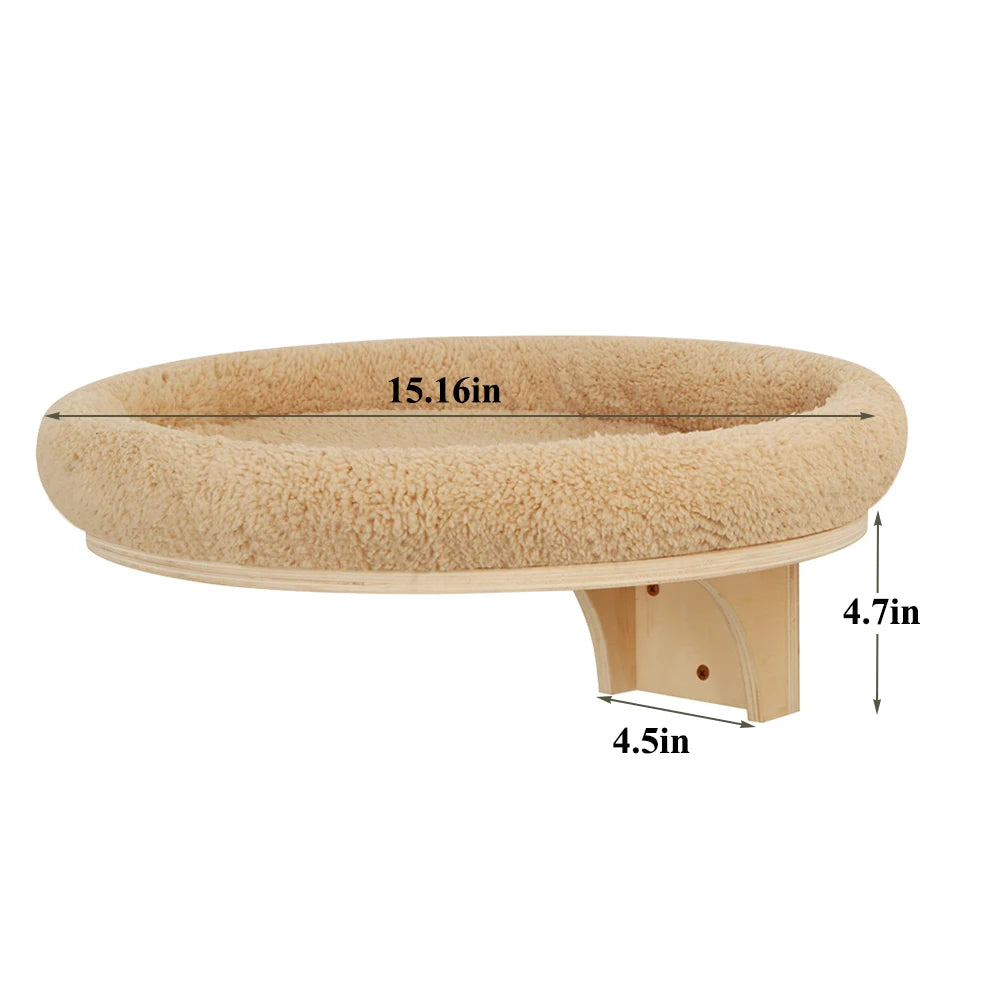 PETRAVEL Cat Wall Mounted Wooden Climbing Ladder Hammock Scratching Post