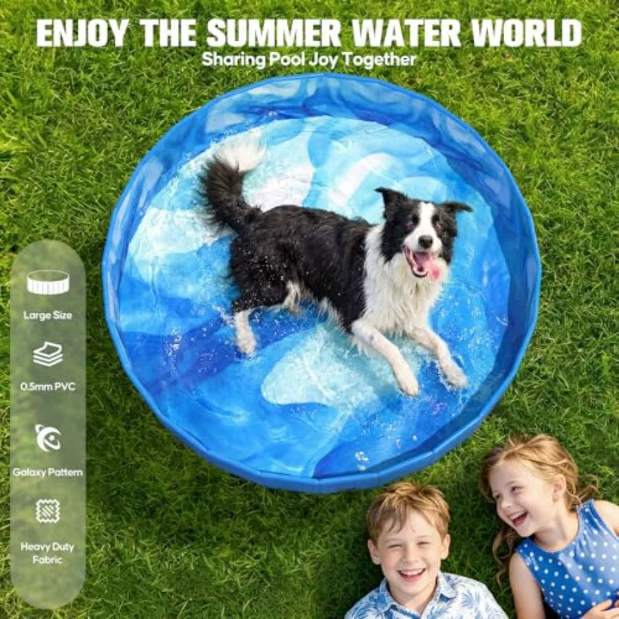 2026 Foldable Dog Kiddie Pool, Portable Hard Plastic Dog Pool, Thickened Swimming Pool For Small Dogs, Collapsible Pet Pool, No