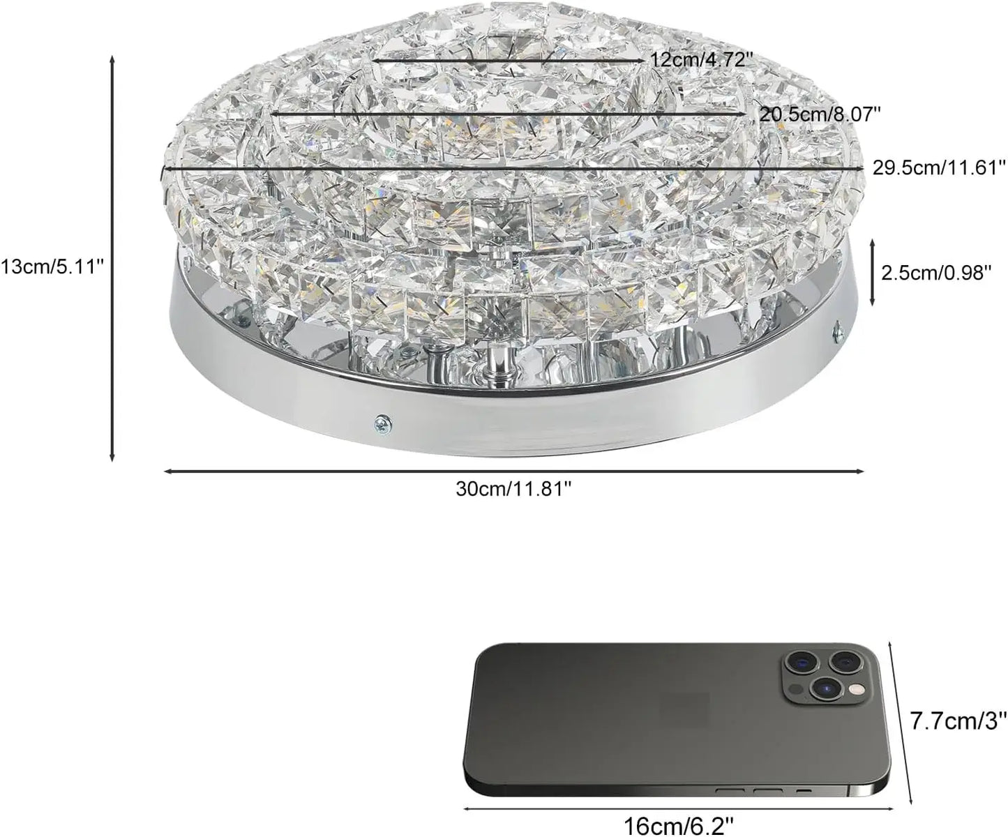 FRIXCHUR Crystal Chandeliers Modern Ceiling Light LED Chandelier Fixture