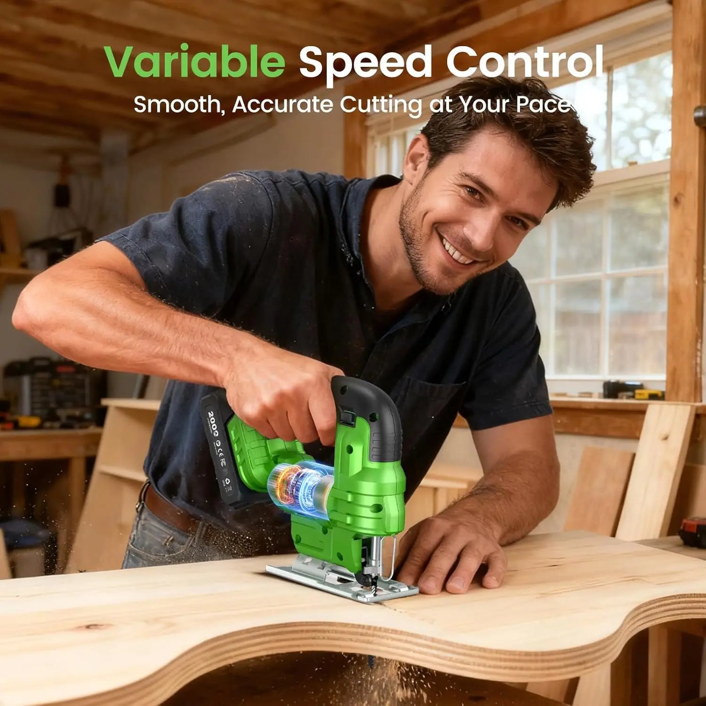 Taskstar Cordless Jig Saw With 9 Blades And Bevel Settings