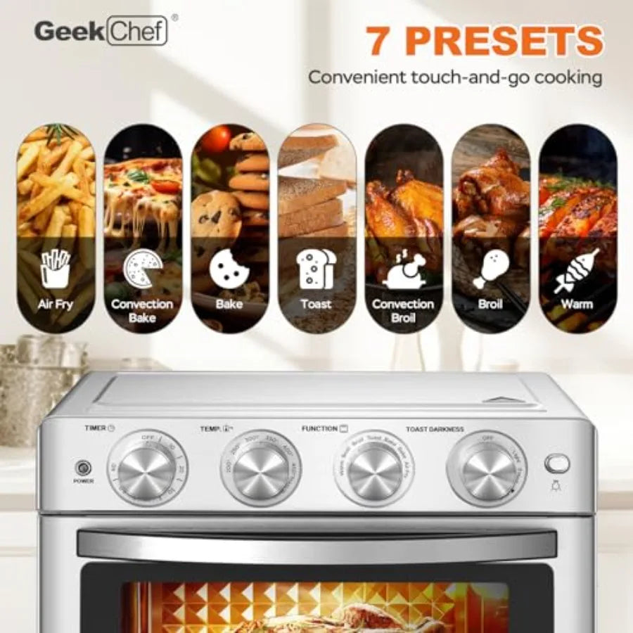 Yao Hui Huang 7-in-1 Air Fryer Toaster Oven Stainless Steel