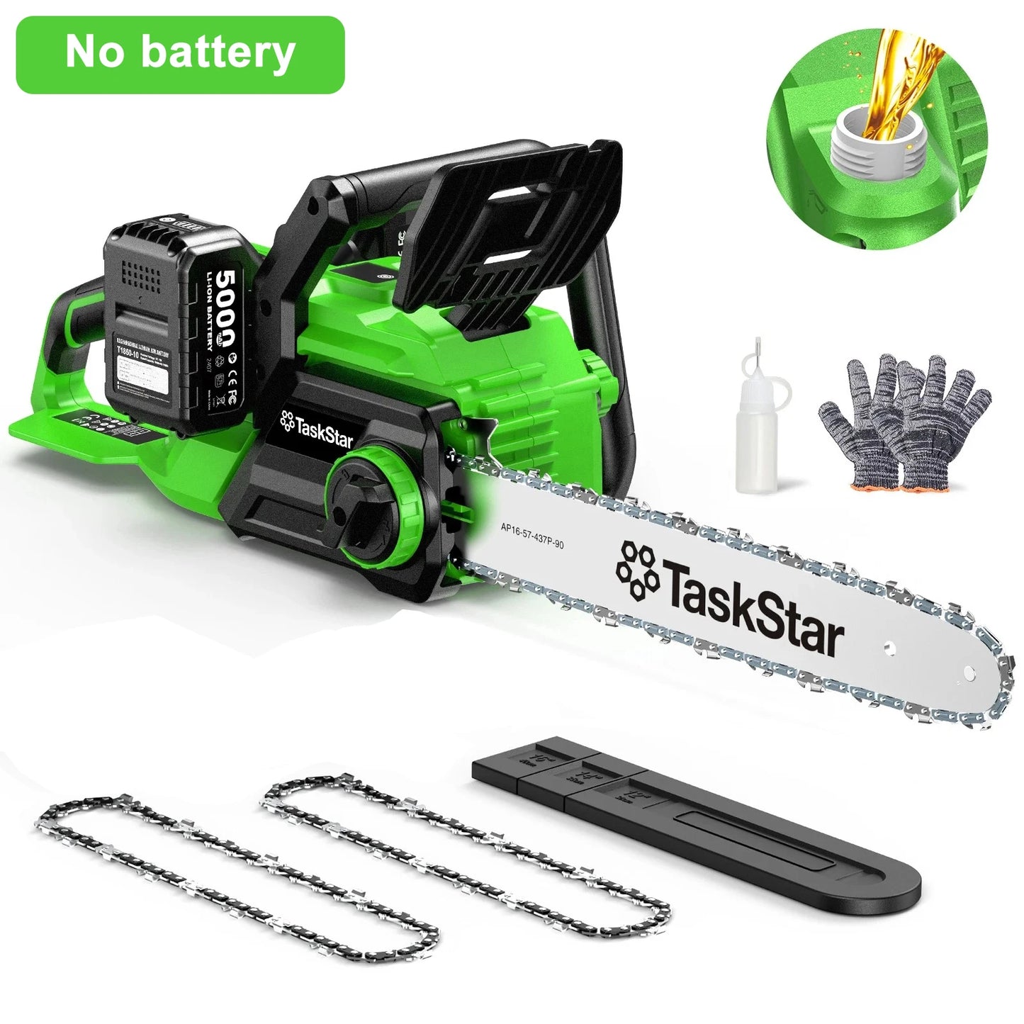 TaskStar 40V Brushless Cordless Chainsaw With 2 5.0Ah Batteries