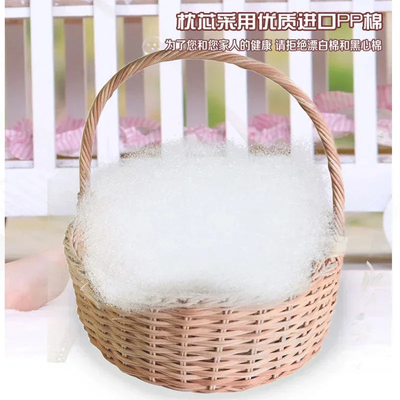Solid Polyester Cotton Throw Pillow Set With Fiber Fill For Sofa Bed