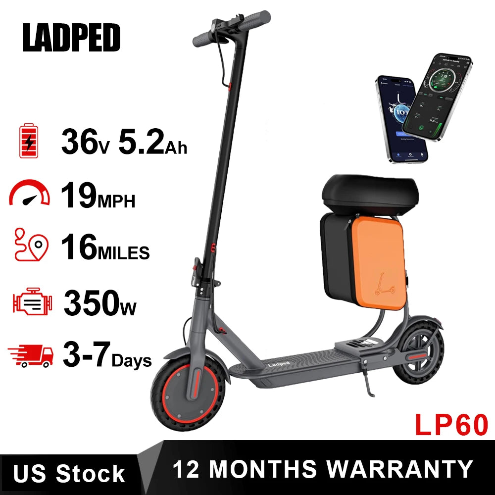 Ladped LP60 Electric Scooter 350W Folding 19mph 16 Mile Range