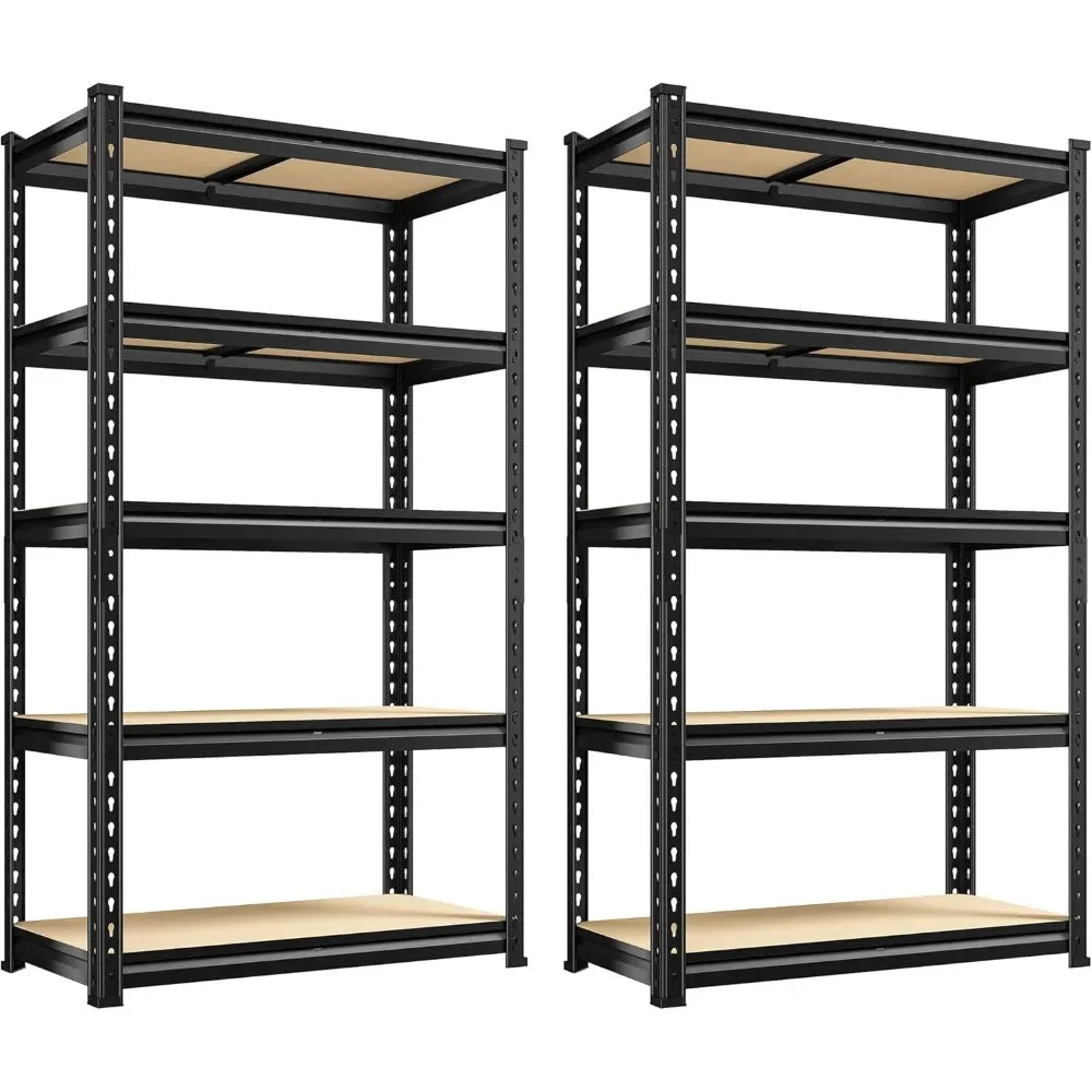 Storage Shelves Set Of 2 5 Tier Heavy Duty Garage Shelving Unit