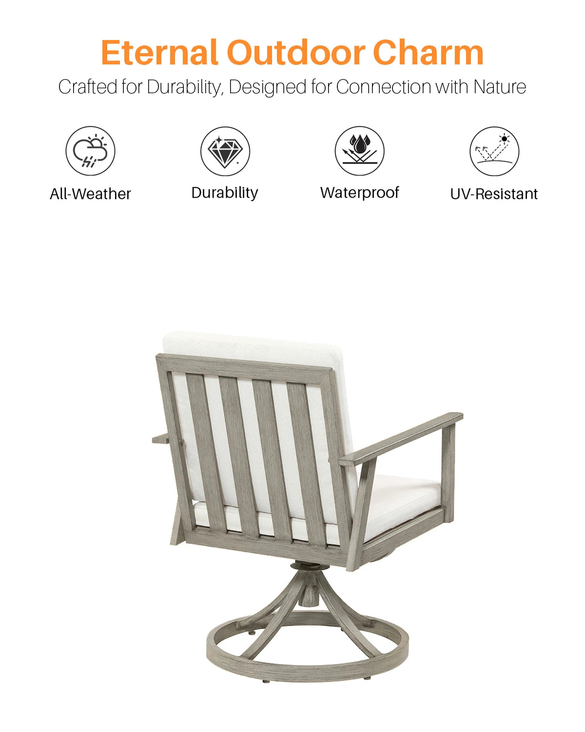 SeeHill 9 Piece Patio Swivel Dining Set With Aluminum Table