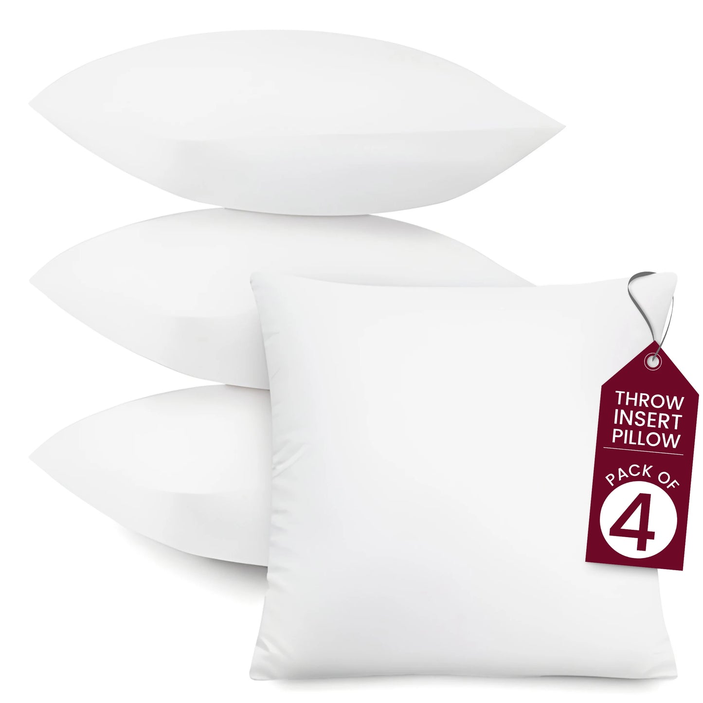LDC Lux Decor Collection Throw Pillow Inserts 4 Soft Cushions