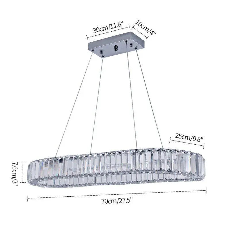 GreeLustr Indoor K9 Crystal Oval Ring Lamp Pendant Chandelier
