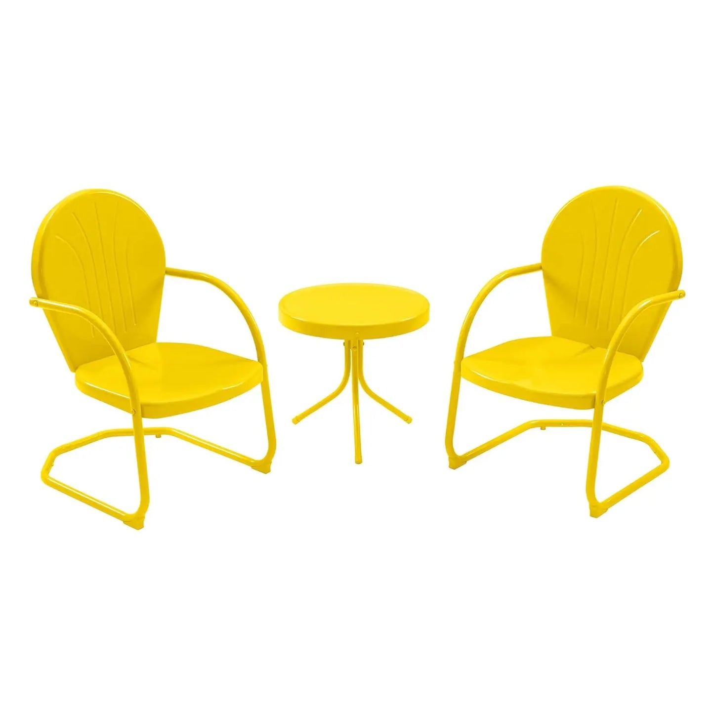 3 Piece Bistro Set, Anti-Rust Table and Chairs Set of 2, Waterproof Retro Metal Chairs for Outdoor, Customized