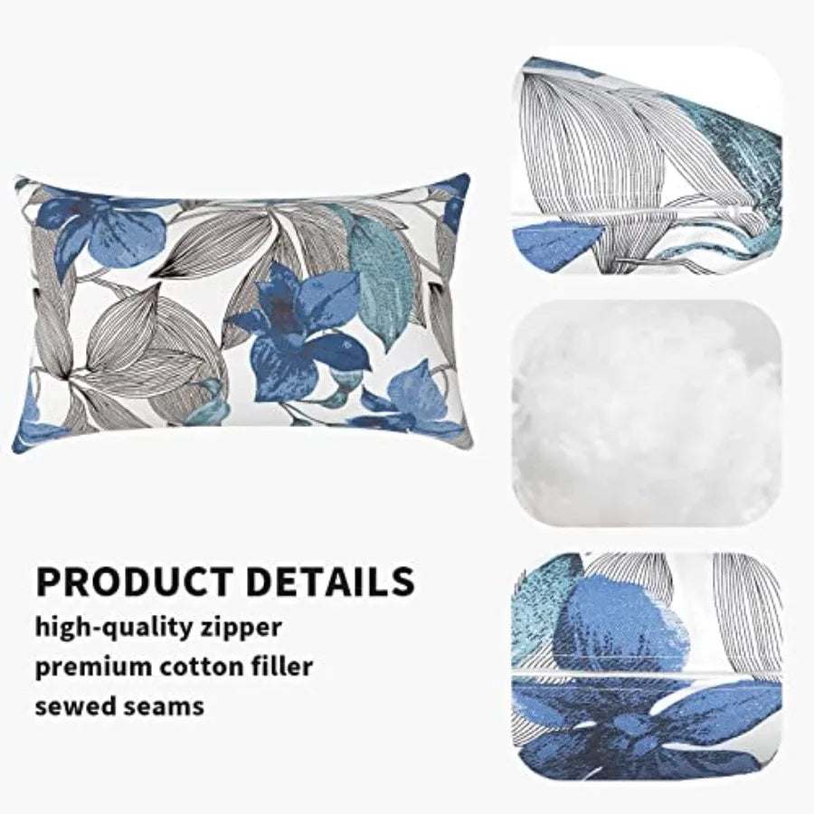 Waterproof Outdoor Lumbar Pillows Pack Of 2 For Patio Sofa