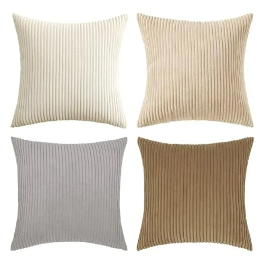 Boho Farmhouse Throw Pillow Covers 4 Pack Corduroy Cushion Covers For Couch