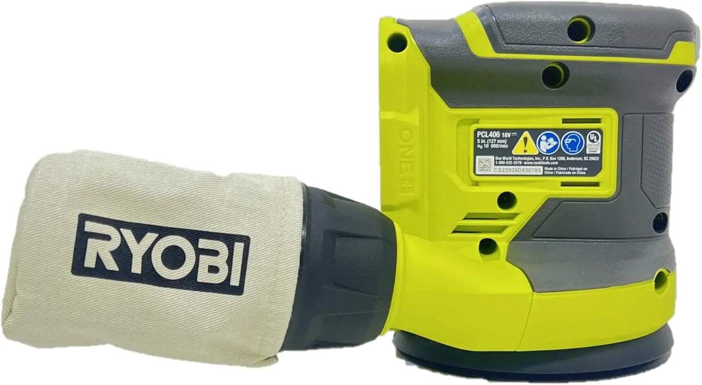 5" Random Orbit Sander Cordless for RYOBI 18V ONE+ Battery, 13000 OPM, Dust Box, Variable Speed