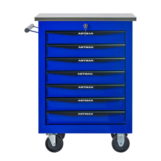 ARTMAN 7 Drawer Wheeled Toolbox Trolley Cabinet With Lock