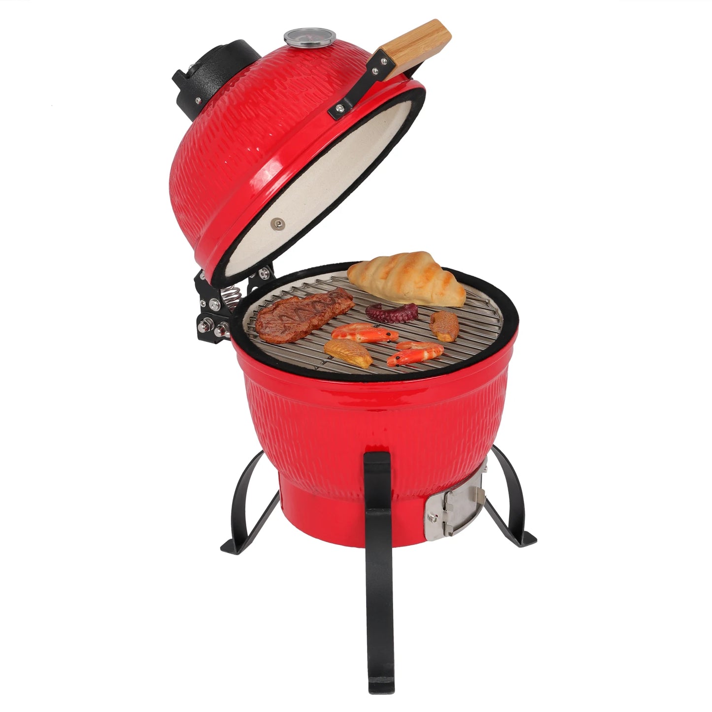 Elenxs Ceramic Asador Kamado Charcoal Grill Outdoor Barbecue Smoker