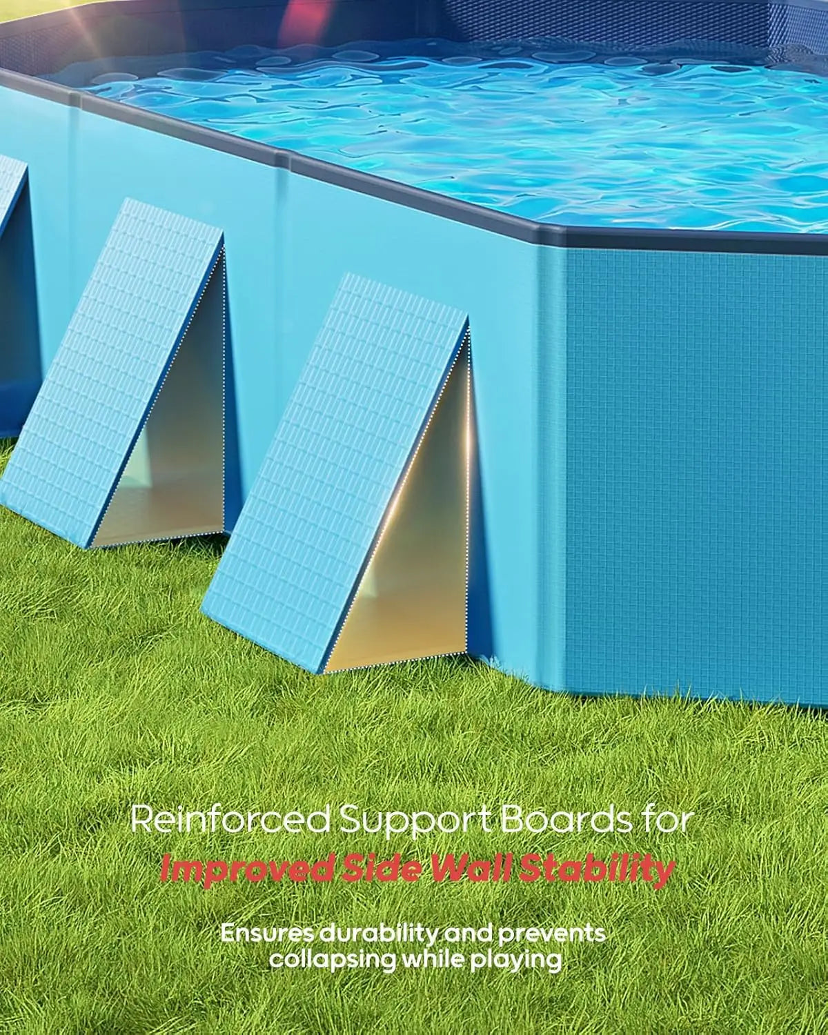 Foldable Dog Pool 82"x46"x12" Extra Large Portable Pet Bathtub with Reinforced Sidewalls, Durable Square Design for Indoor & Outdoor Use (Blue)