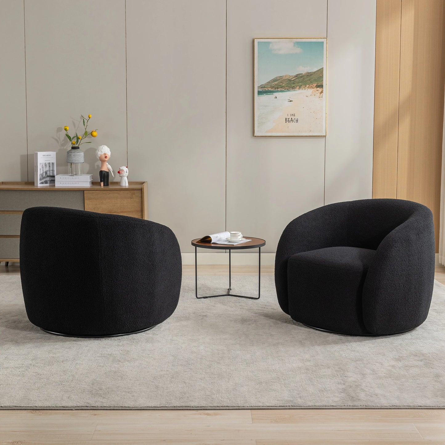Modern Velvet 360 Degree Swivel Accent Armchair Set of 2