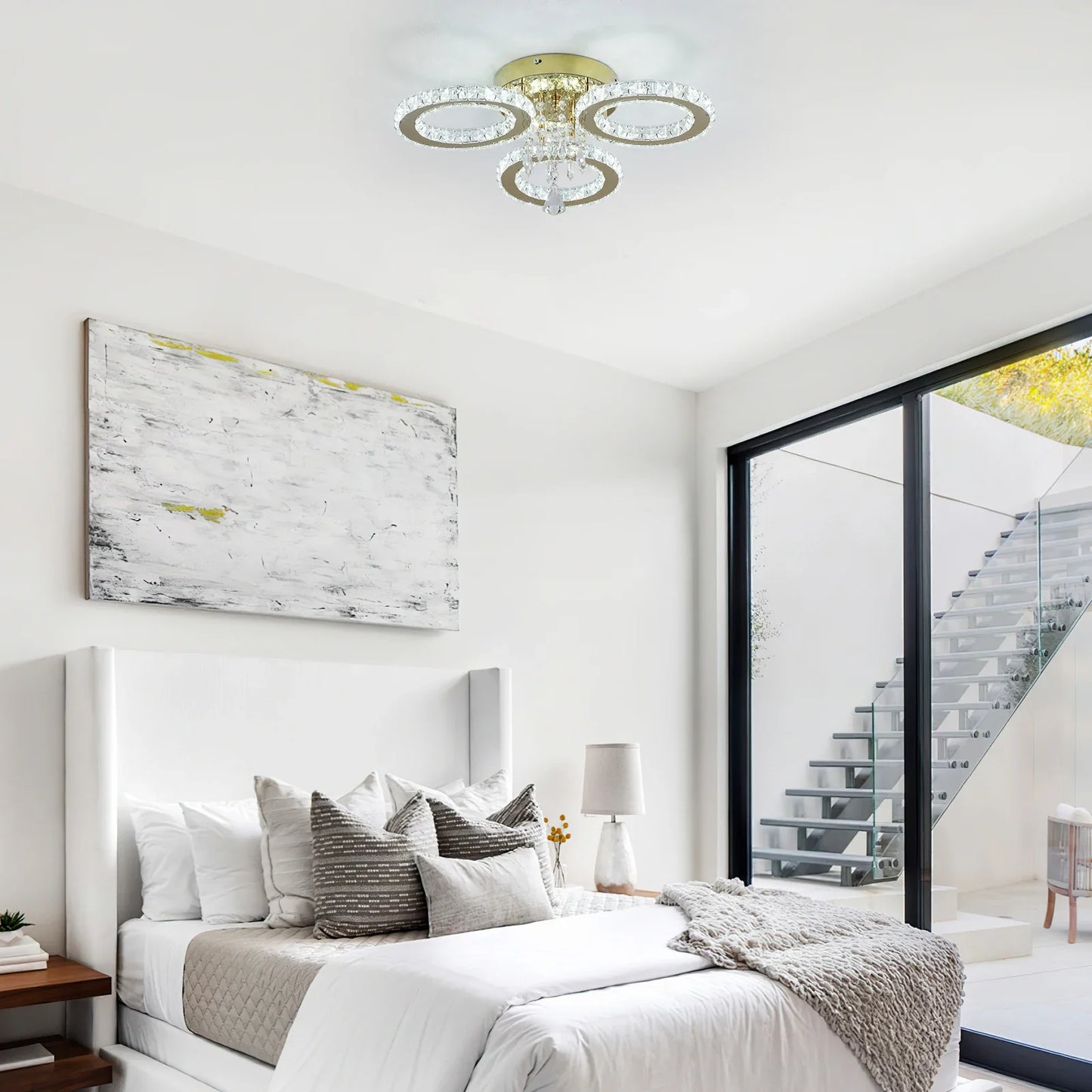 VETRULUS Modern LED Crystal Ceiling Chandelier for Living Room