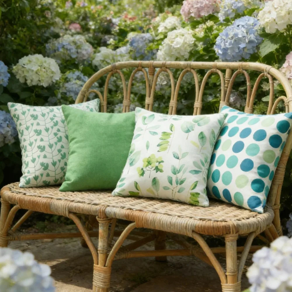 Indoor And Outdoor Waterproof Decorative Square Throw Pillow Cover With Leaf Pattern