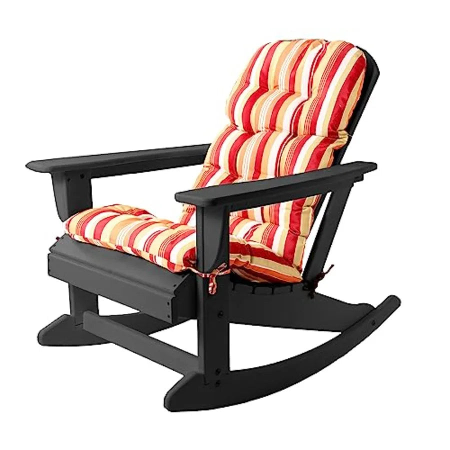 Adirondack Rocking Chair With Cushion HDPE All Weather Patio