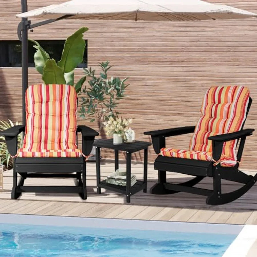 Adirondack Rocking Chair With Cushion HDPE All Weather Patio
