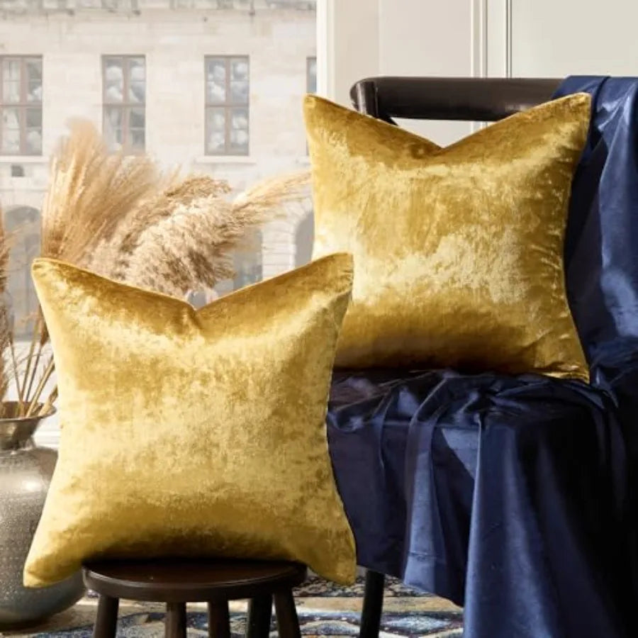 Velvet Decorative Throw Pillow Covers 2 Pack For Couch Sofa Bed