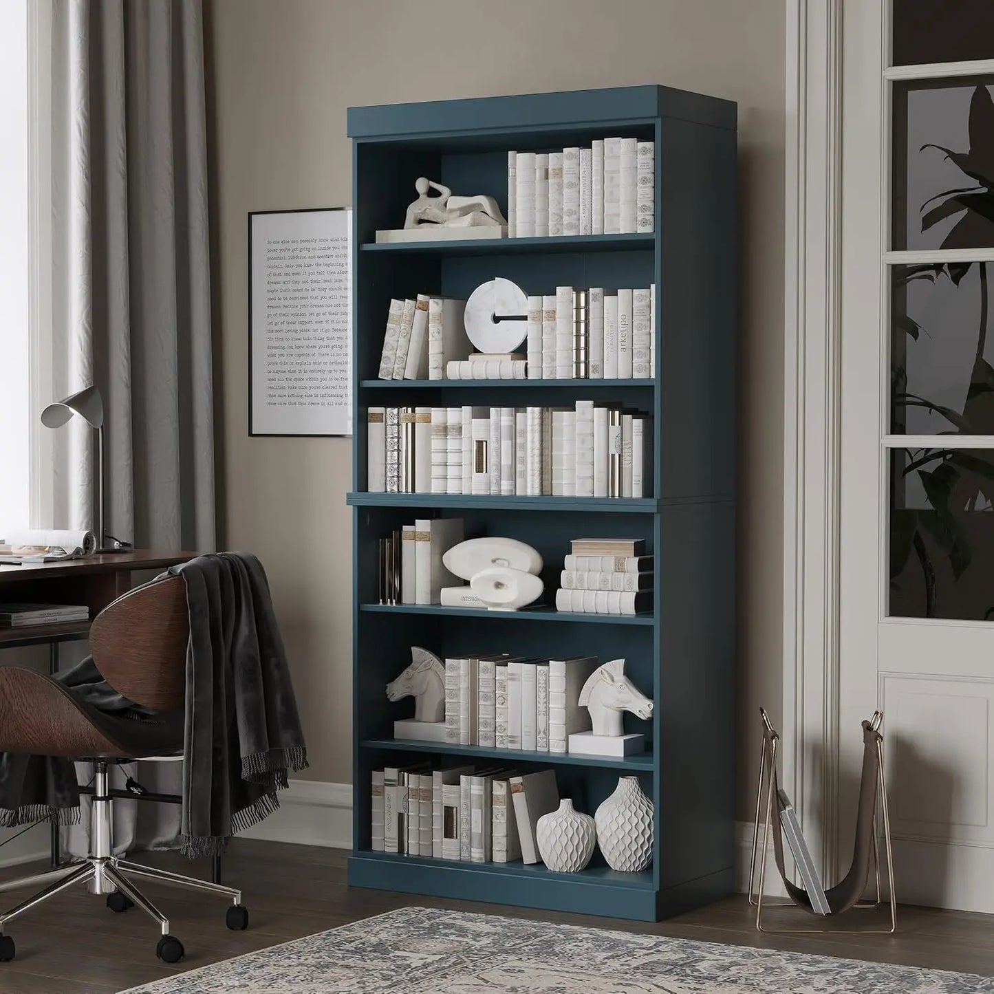 Stackable 6 Tier Solid Wood Bookcase Open Display Shelf