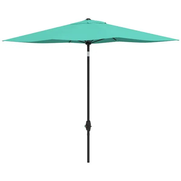 Rectangular Patio Market Umbrella With Crank Push Button Tilt