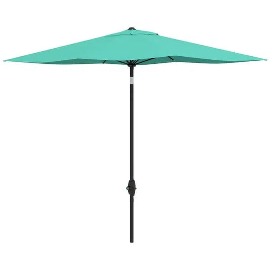 Rectangular Patio Market Umbrella With Crank Push Button Tilt