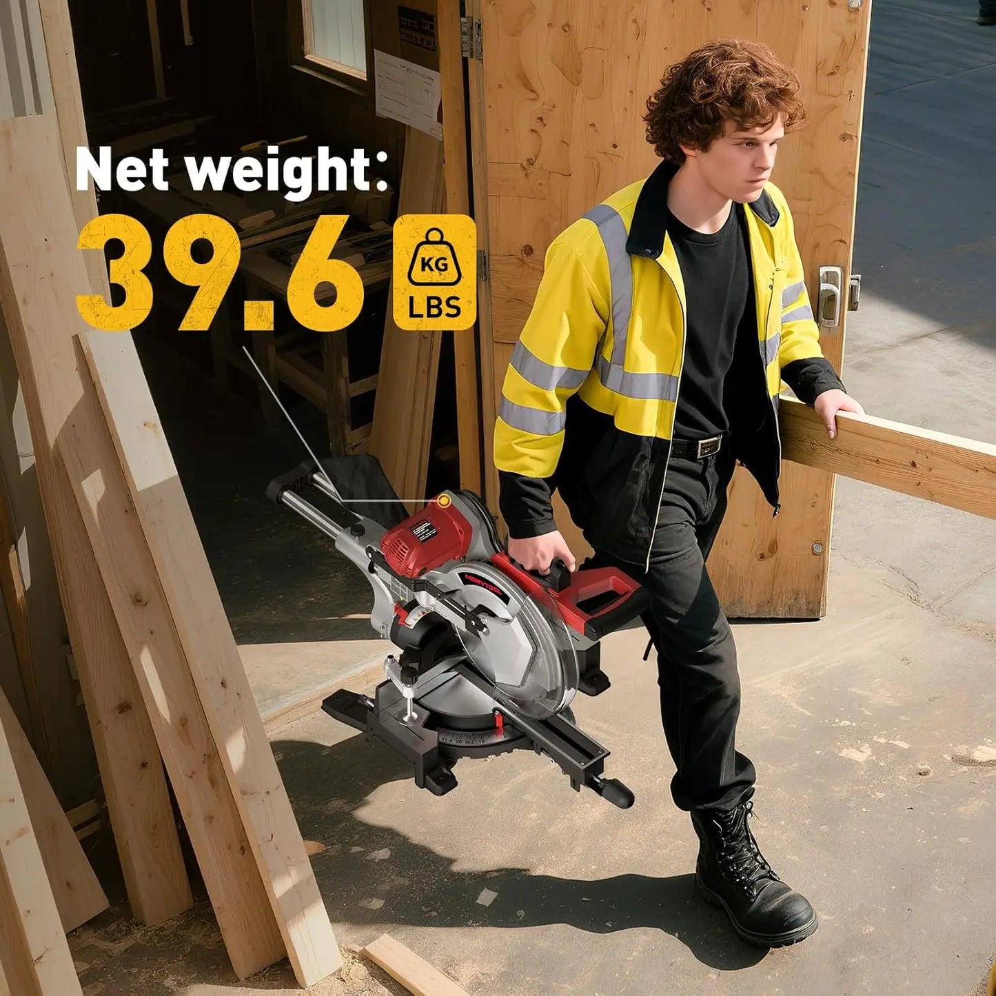 Marvtool JS1207C3 Sliding Compound Miter Saw 15 Amp