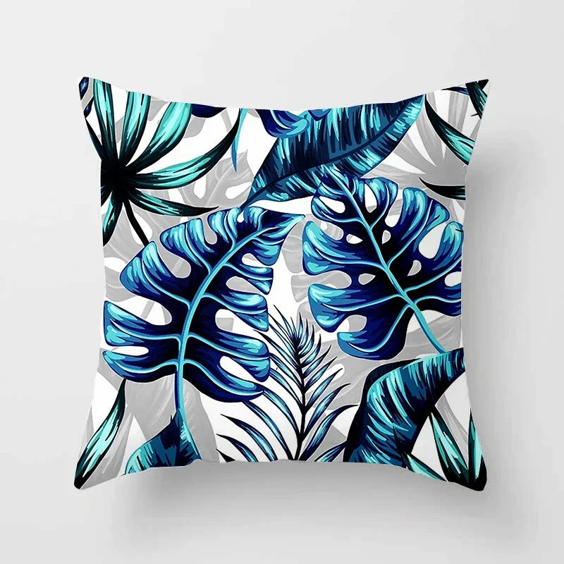 Tropical Leaf Cactus Double-sided Plush Throw Pillow
