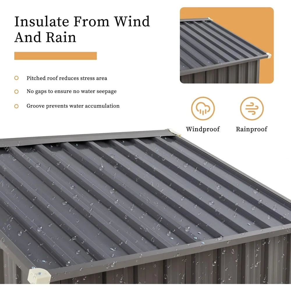 Outdoor Metal Storage Shed Waterproof With Side Window
