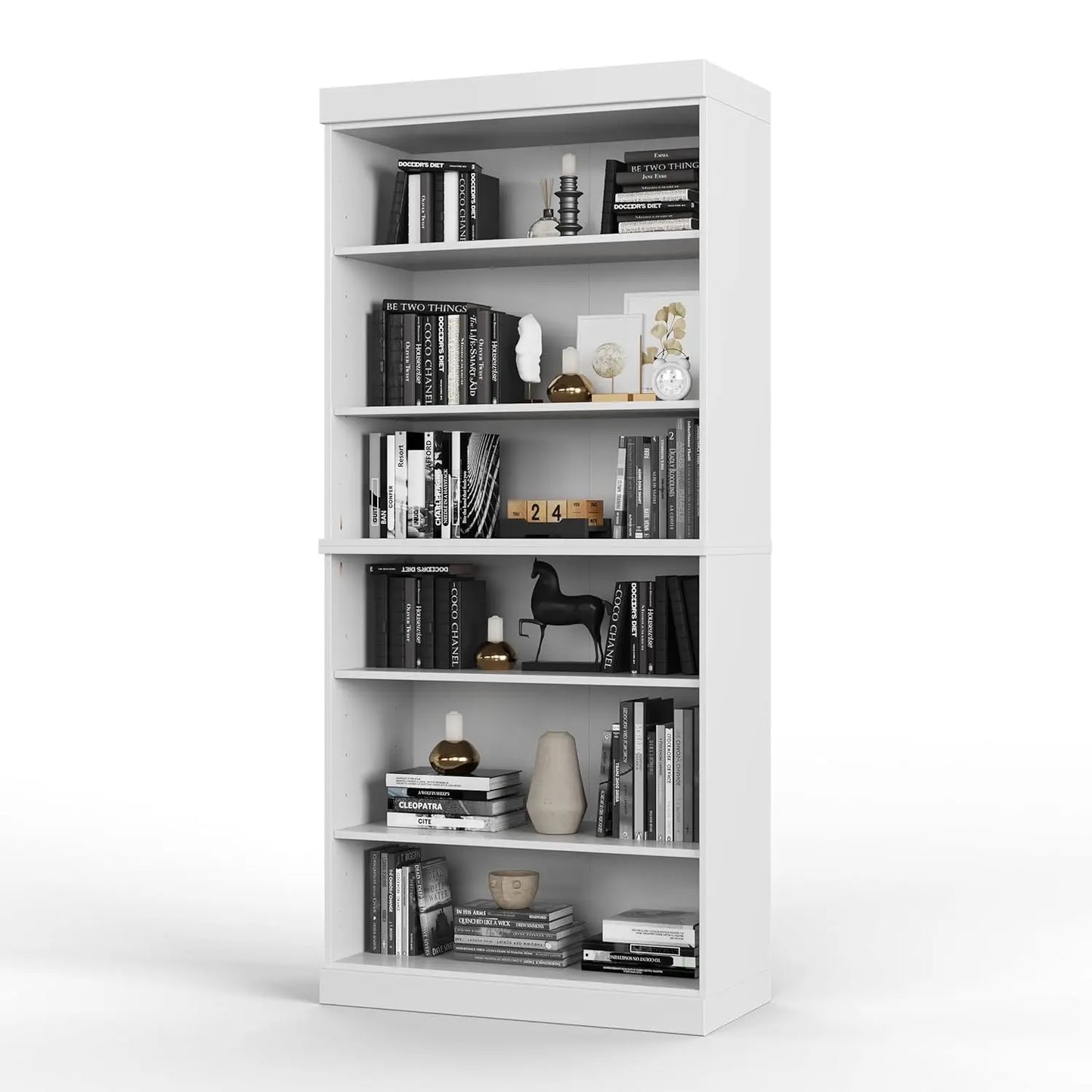 Stackable 6 Tier Solid Wood Bookcase Open Display Shelf
