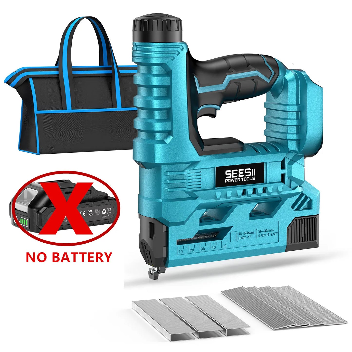 Seesii 18 Gauge Cordless Brad Nailer With 1000 Nails And Batteries