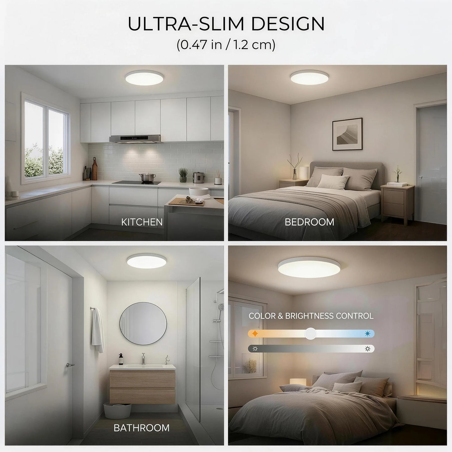 Tuaaryii Smart RGB Ceiling Light Dimmable LED Flush Mount