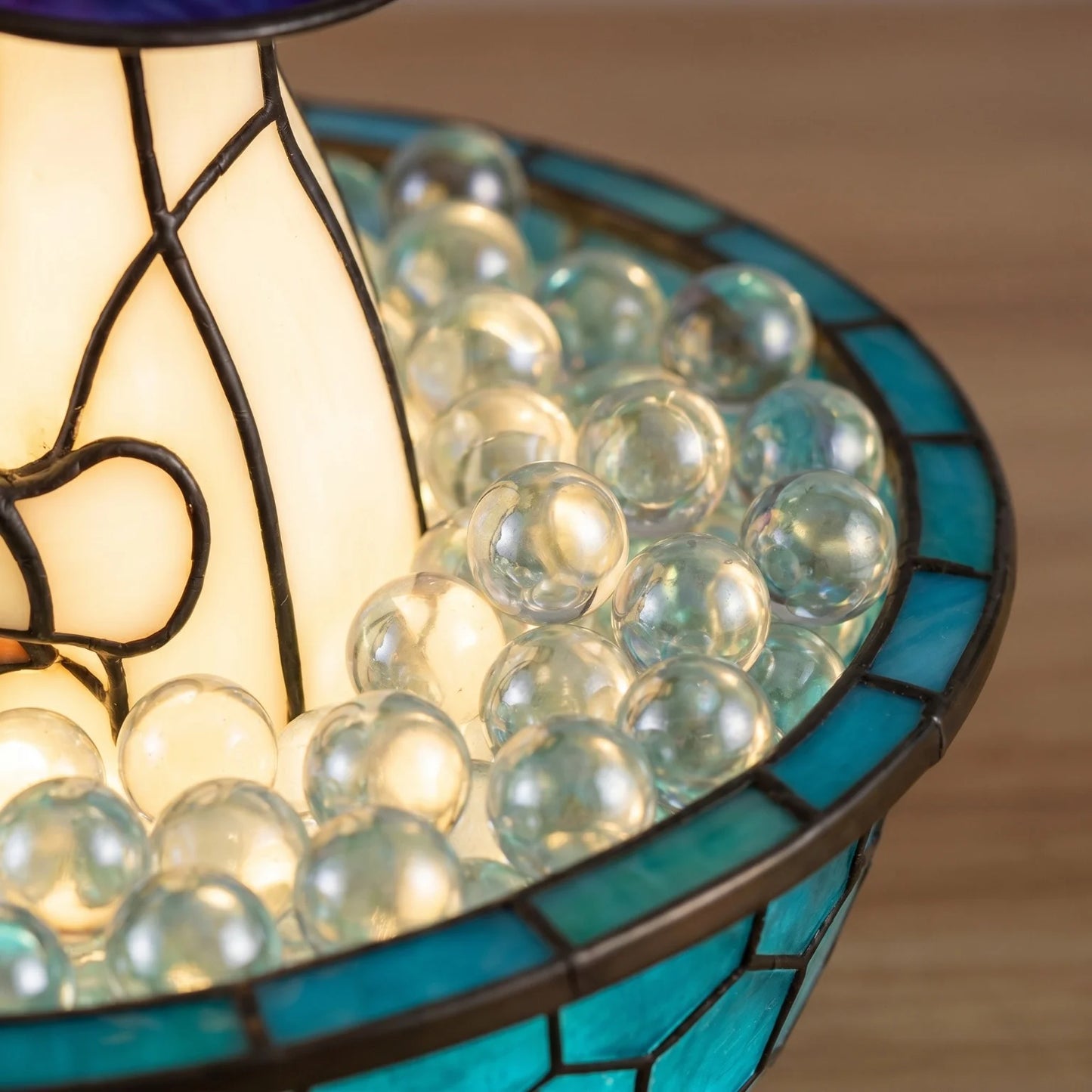Tiffany Stained Glass Ghost Table Lamp Rechargeable Night Light