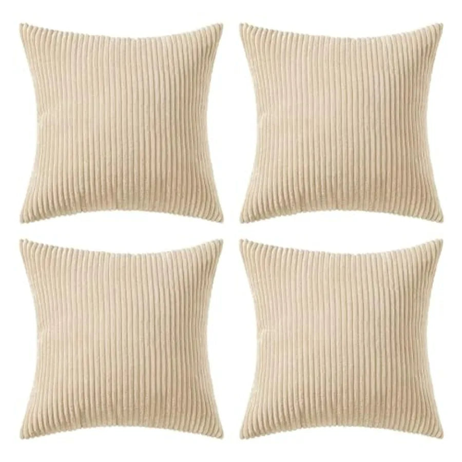 Boho Farmhouse Throw Pillow Covers 4 Pack Corduroy Cushion Covers For Couch