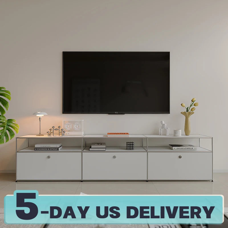 Bigcityfur Tv Stand Corner Cabinet Metal Storage Display Cabinet