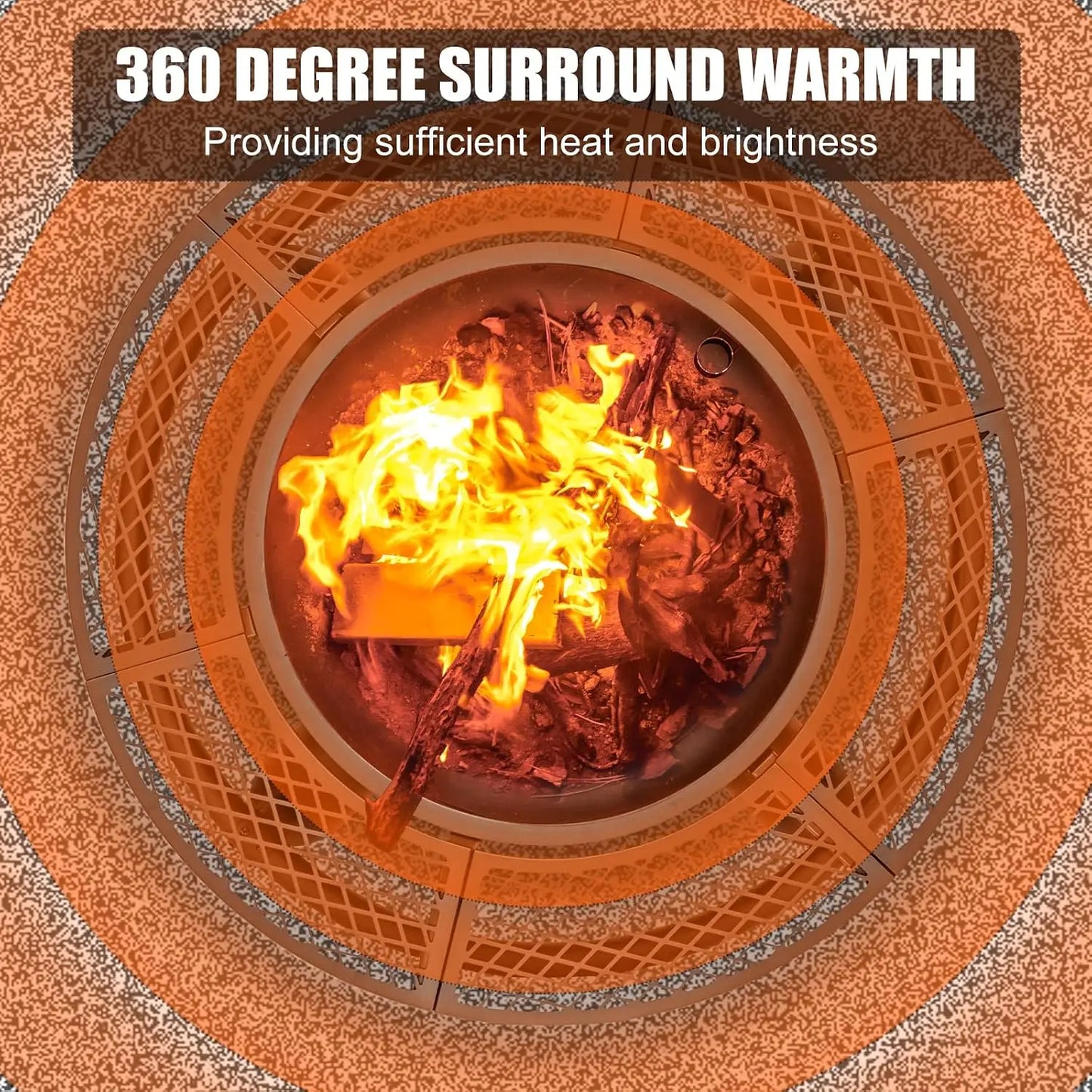 Outdoor Fire Pit With Grills Lid Large Round Metal